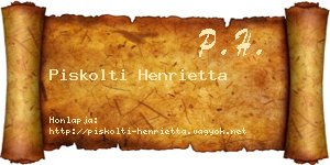 Piskolti Henrietta névjegykártya